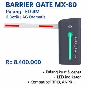 Barrier Gate Mx-80 LED 4 Meter – 3 Detik | AC Otomatis | Harga Ekonomis 8,4 Juta